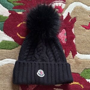 Moncler Blend Beanie with Pom Pom